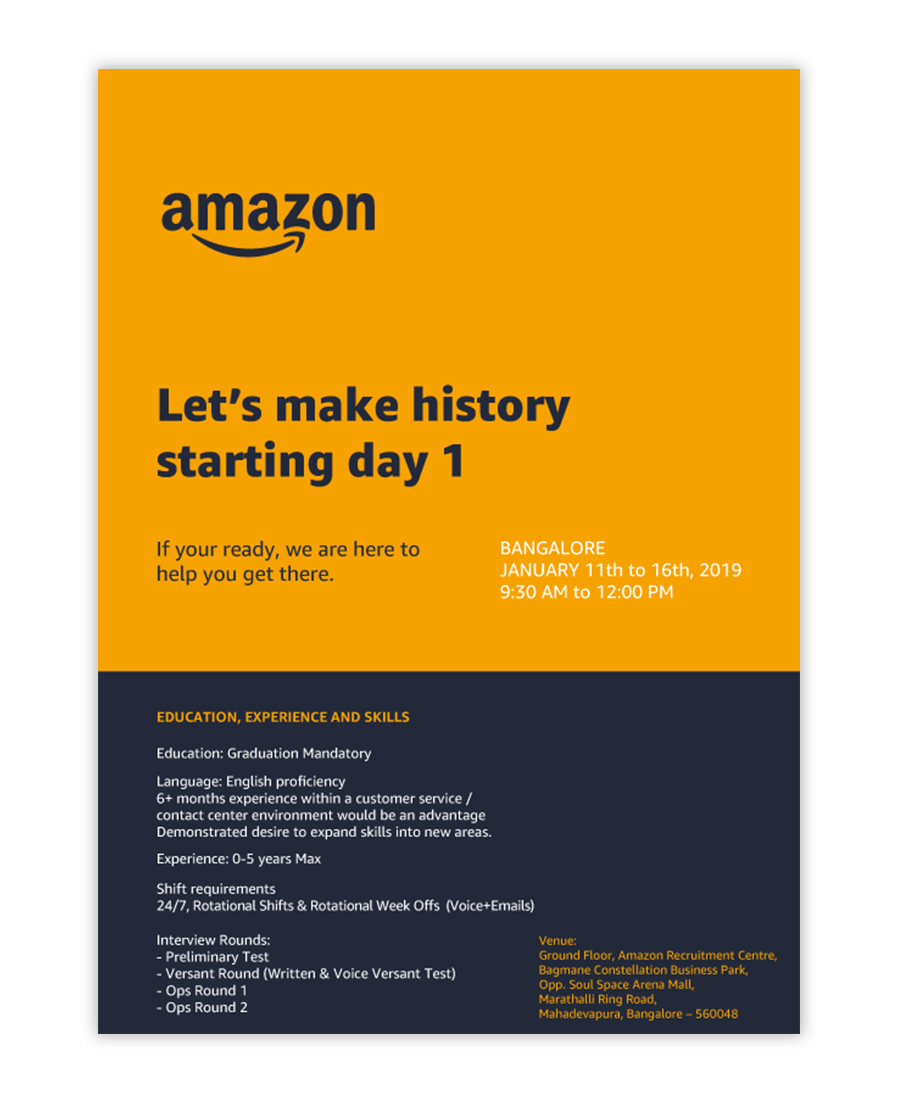 Amazon – Creative Agency, Digital Marketing Agency & Communication agency – HR Initiatives